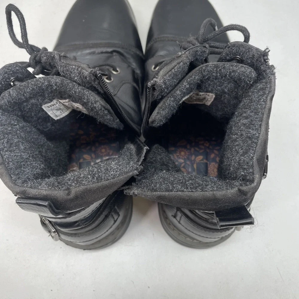 Philly-10 Mens Black Cap Toe Side Zip Combat Boots Size 12 UK 11 EUR 46